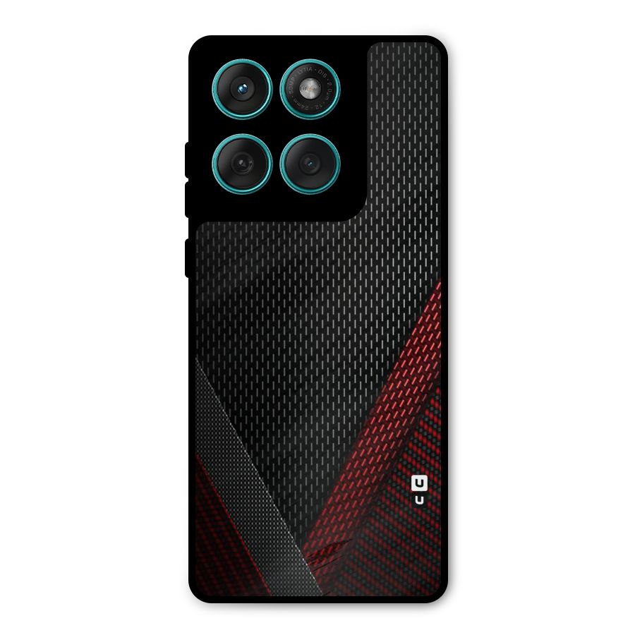 Classy Black Red Design Metal Back Case for Motorola Edge 60 Fusion
