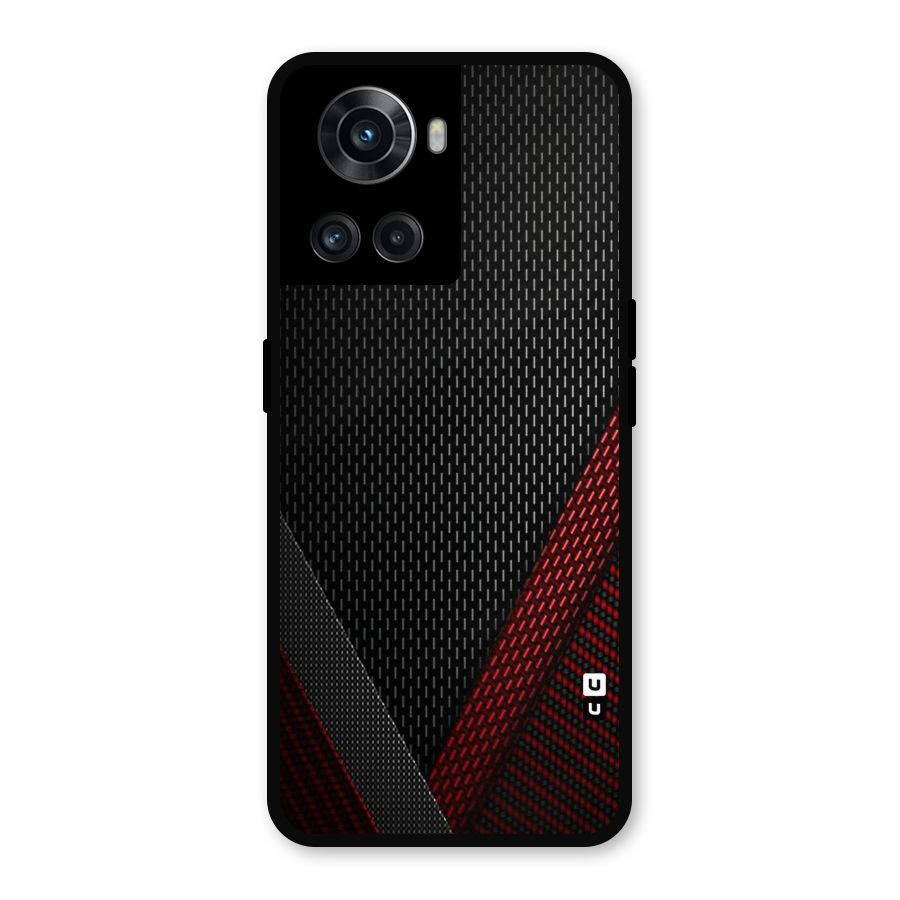 Classy Black Red Design Metal Back Case for OnePlus 10R