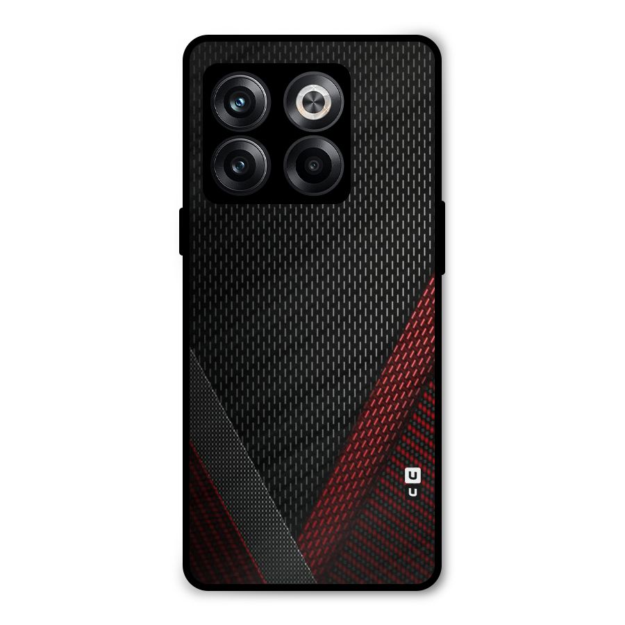 Classy Black Red Design Metal Back Case for OnePlus 10T