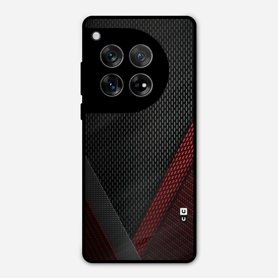 Classy Black Red Design Metal Back Case for OnePlus 12
