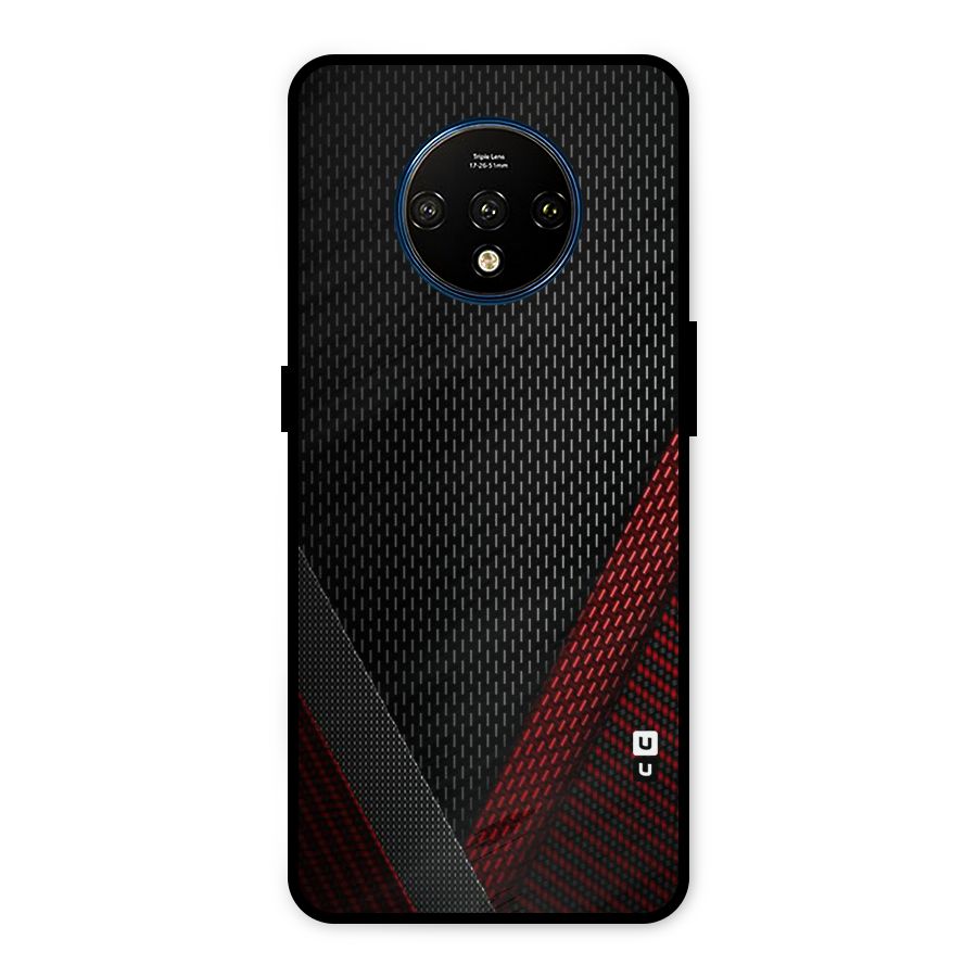 Classy Black Red Design Metal Back Case for OnePlus 7T