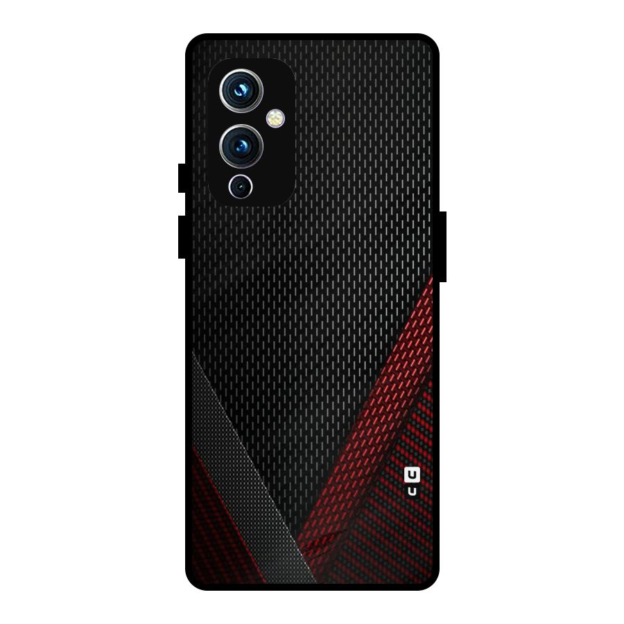 Classy Black Red Design Metal Back Case for OnePlus 9