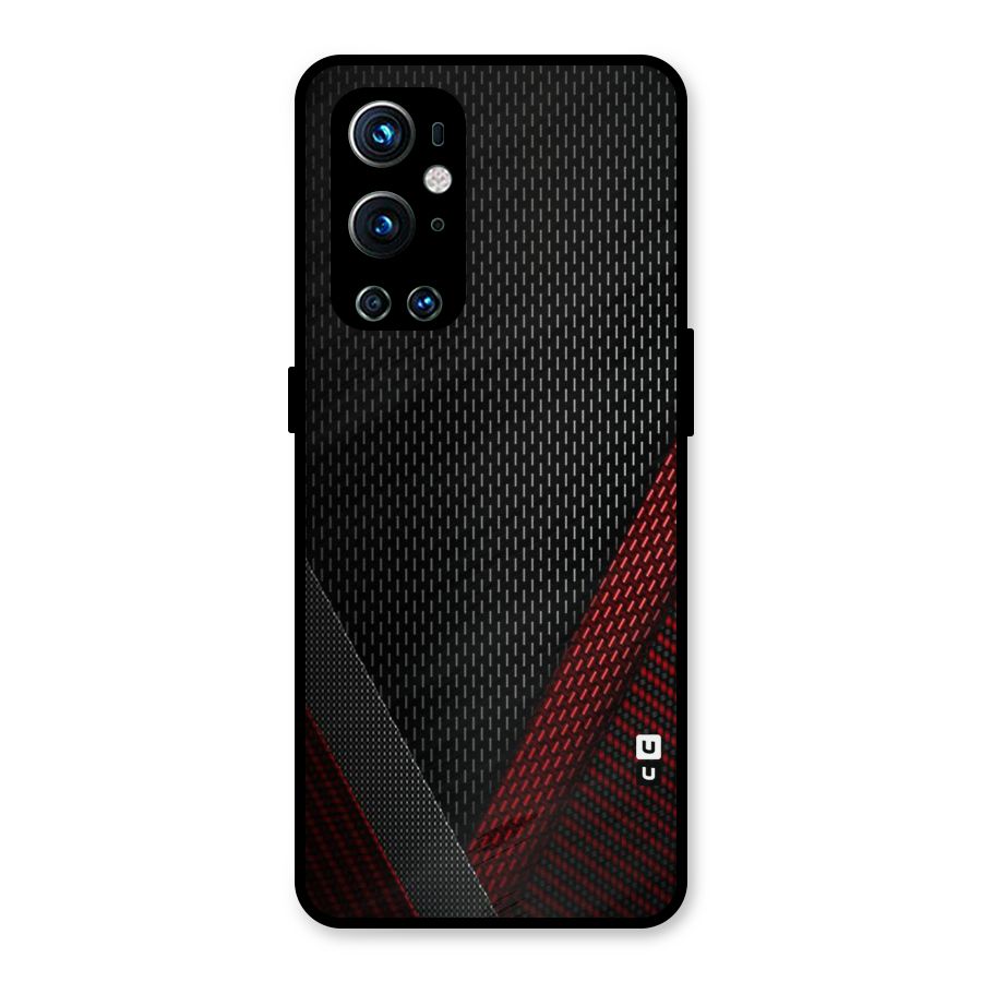 Classy Black Red Design Metal Back Case for OnePlus 9 Pro