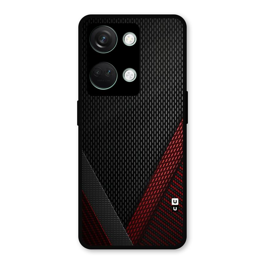 Classy Black Red Design Metal Back Case for OnePlus Nord 3