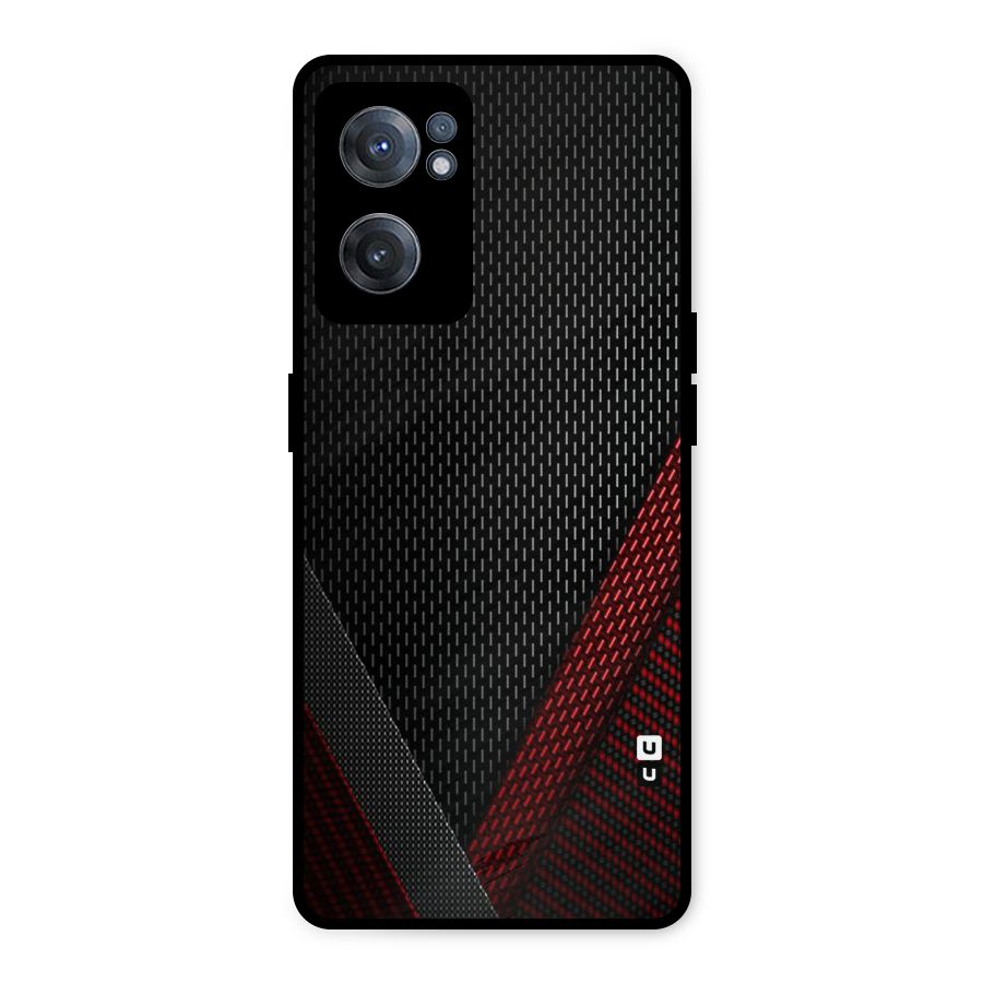 Classy Black Red Design Metal Back Case for OnePlus Nord CE 2 5G