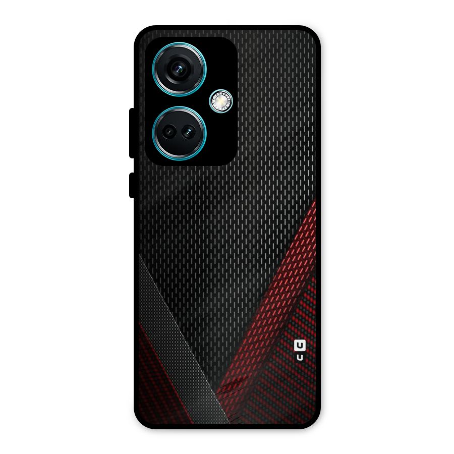 Classy Black Red Design Metal Back Case for OnePlus Nord CE 3 5G