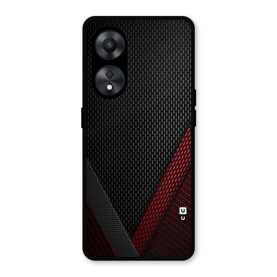 Classy Black Red Design Metal Back Case for Oppo A78