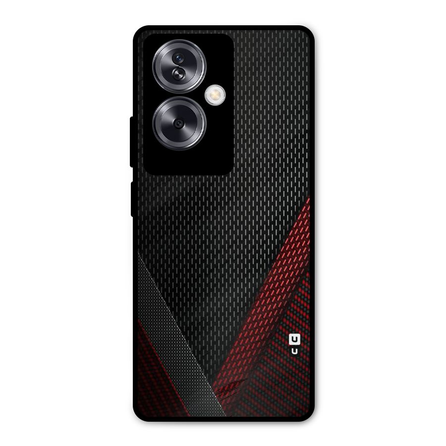 Classy Black Red Design Metal Back Case for Oppo A79 5G