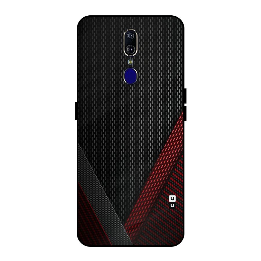Classy Black Red Design Metal Back Case for Oppo F11