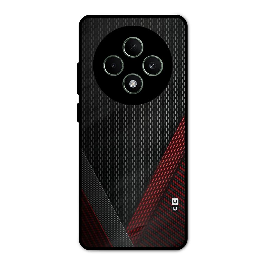 Classy Black Red Design Metal Back Case for Oppo F27