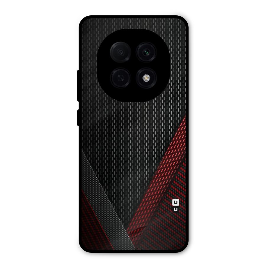 Classy Black Red Design Metal Back Case for Oppo F29 Pro