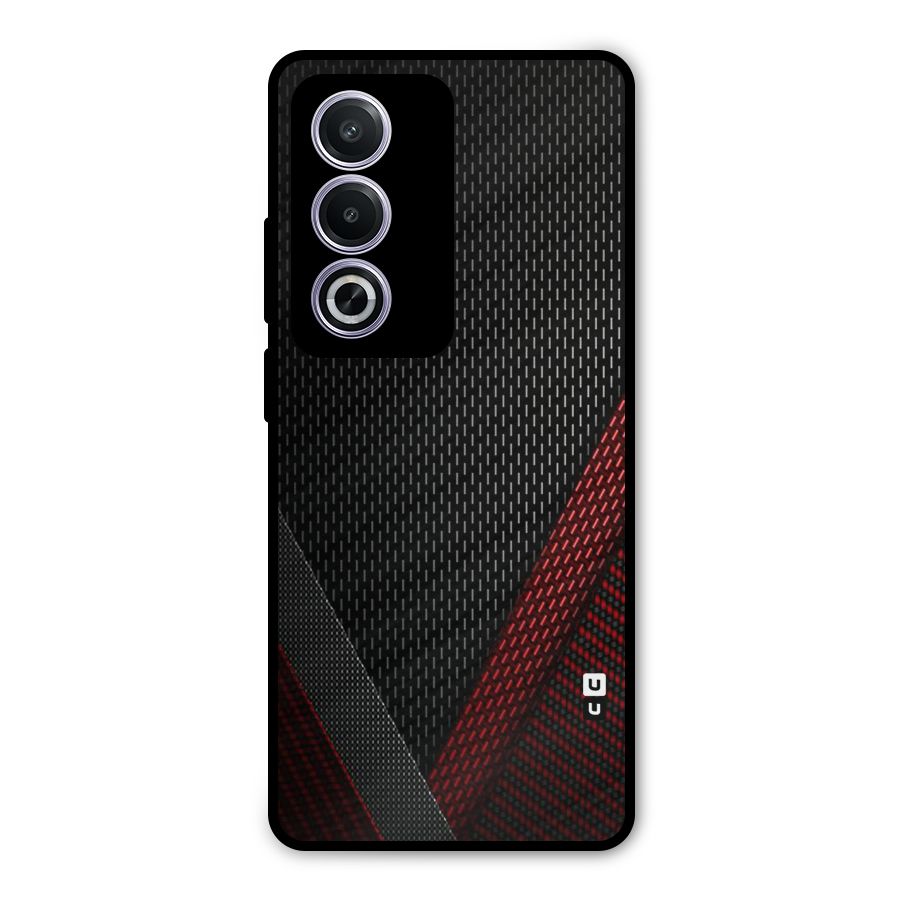 Classy Black Red Design Metal Back Case for Oppo K12x