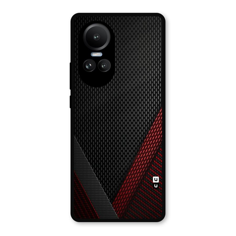 Classy Black Red Design Metal Back Case for Oppo Reno10