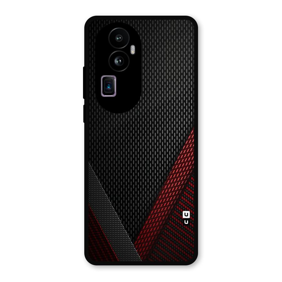 Classy Black Red Design Metal Back Case for Oppo Reno10 Pro Plus