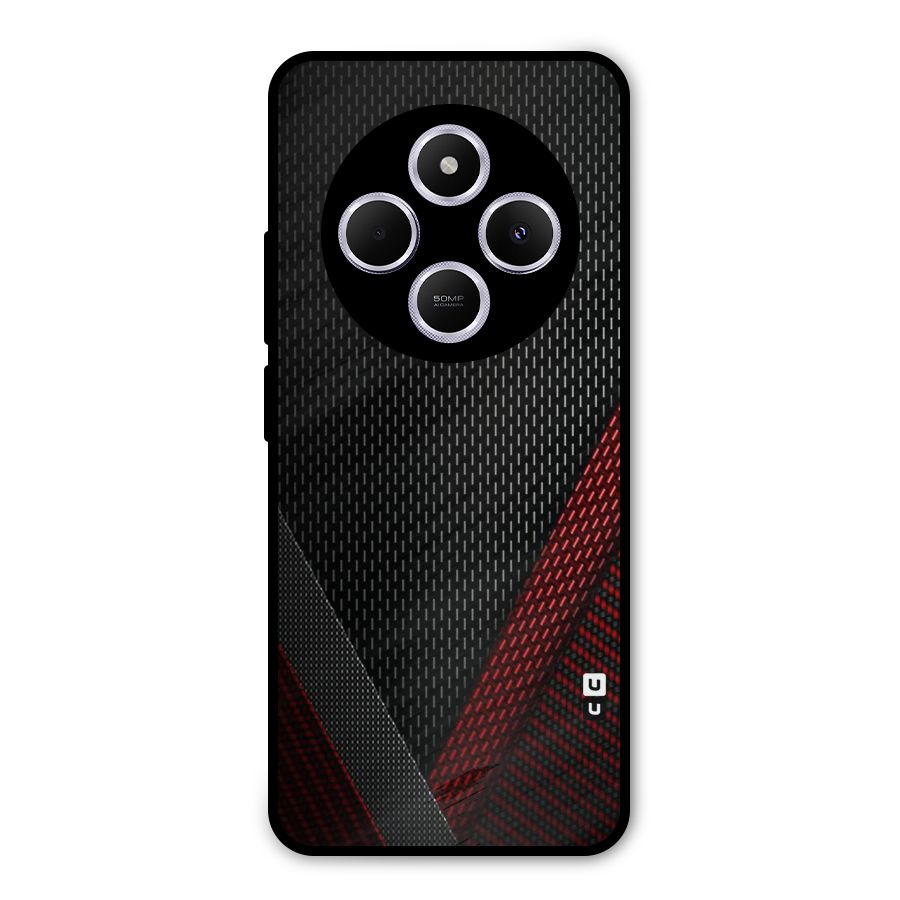 Classy Black Red Design Metal Back Case for Poco M7