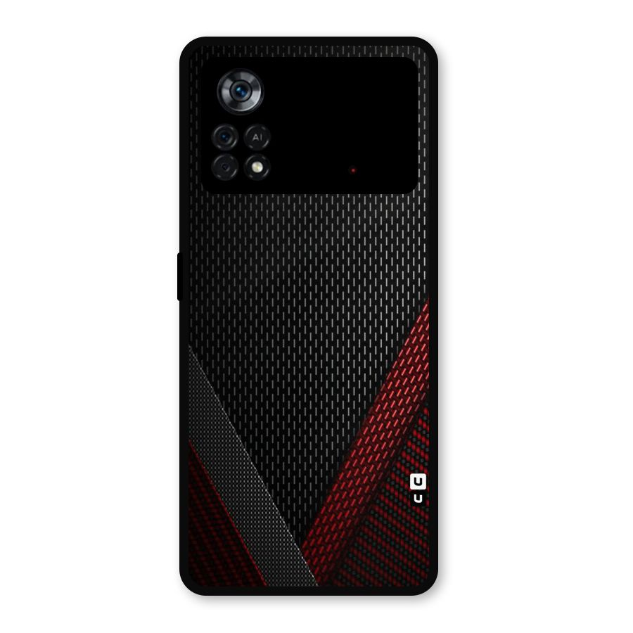 Classy Black Red Design Metal Back Case for Poco X4 Pro 5G