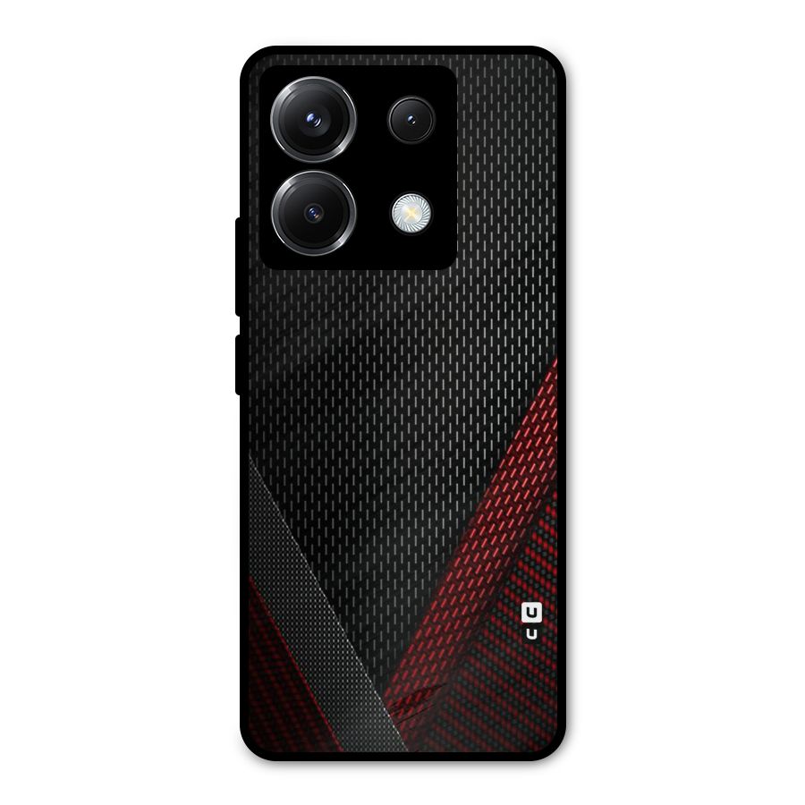 Classy Black Red Design Metal Back Case for Poco X6