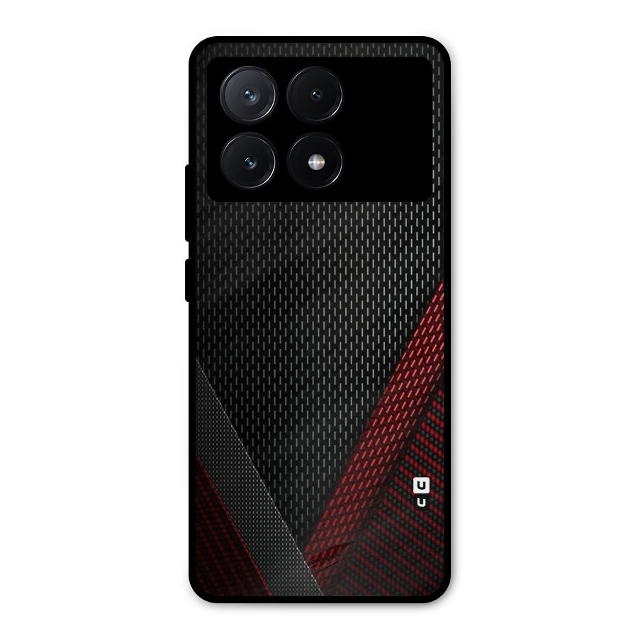 Classy Black Red Design Metal Back Case for Poco X6 Pro