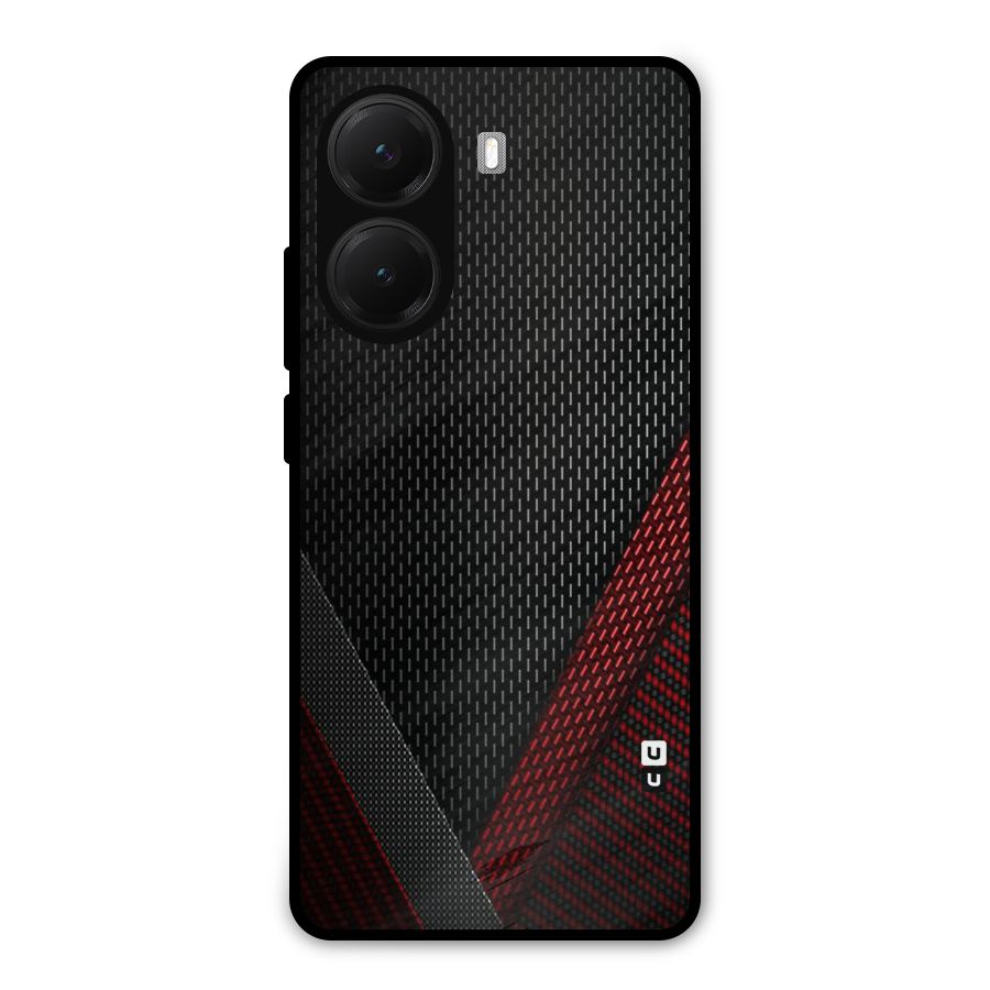 Classy Black Red Design Metal Back Case for Poco X7 Pro