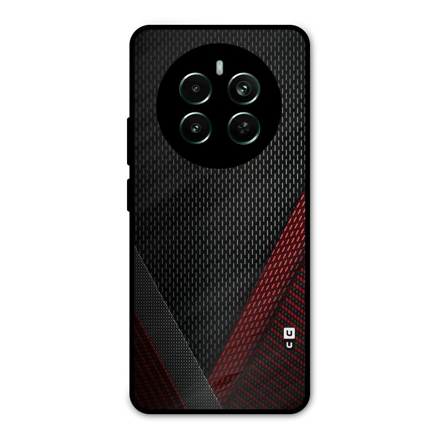 Classy Black Red Design Metal Back Case for Realme 12 Pro Plus