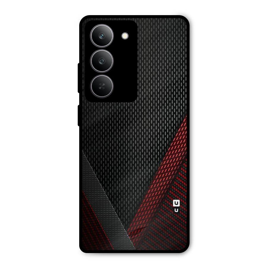 Classy Black Red Design Metal Back Case for Realme 14x