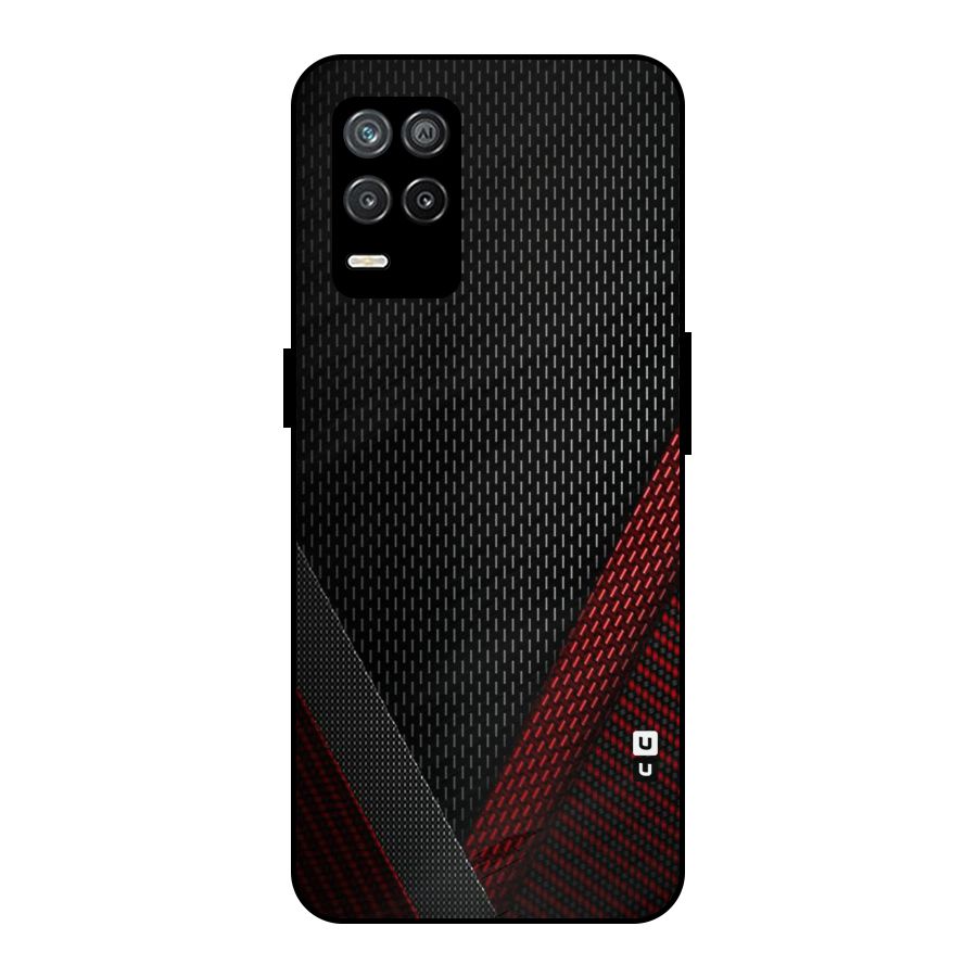Classy Black Red Design Metal Back Case for Realme 8 5G