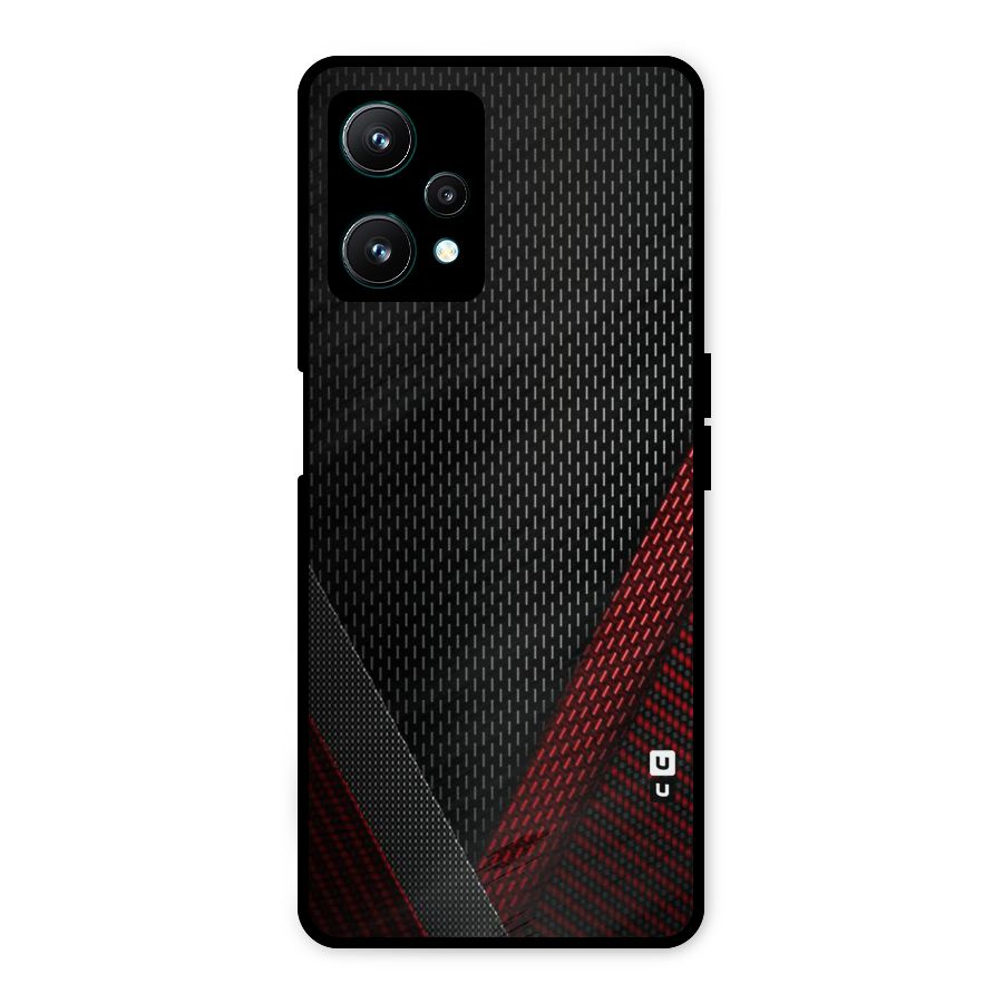 Classy Black Red Design Metal Back Case for Realme 9 Pro 5G
