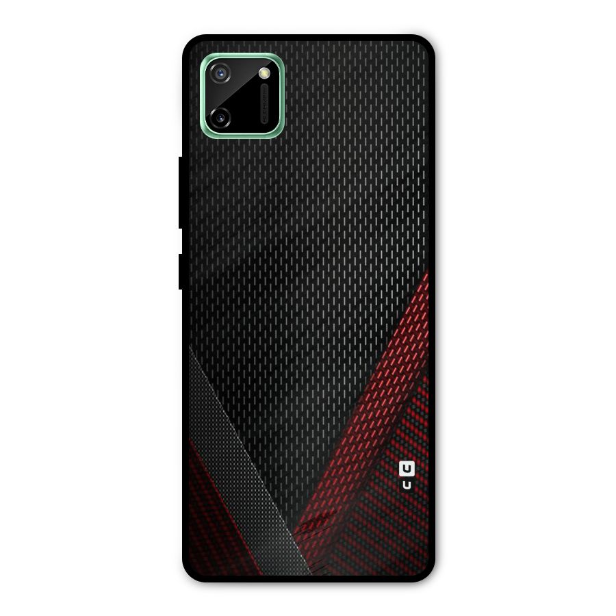 Classy Black Red Design Metal Back Case for Realme C11