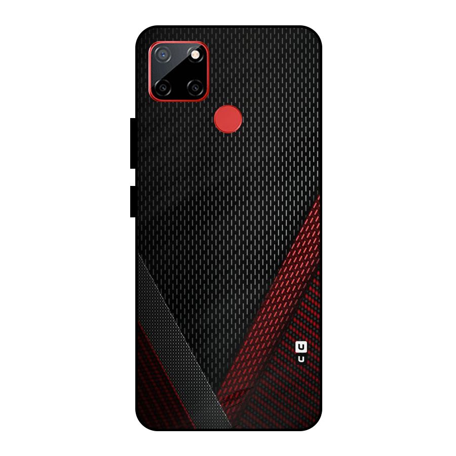Classy Black Red Design Metal Back Case for Realme C12
