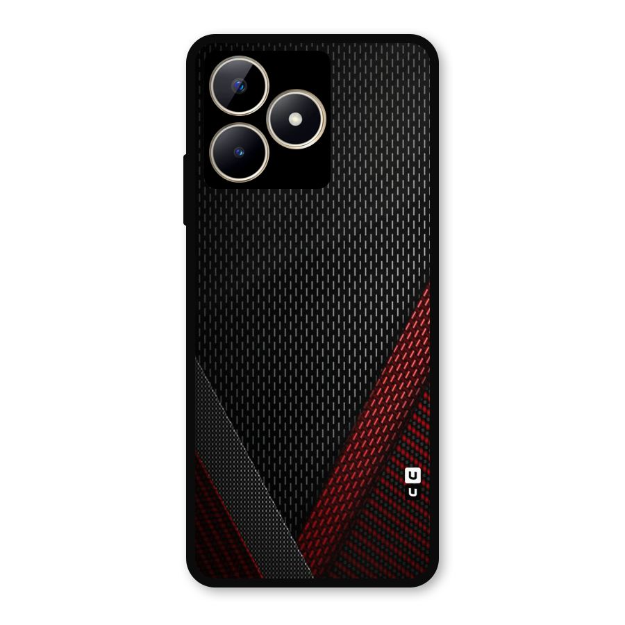 Classy Black Red Design Metal Back Case for Realme C53
