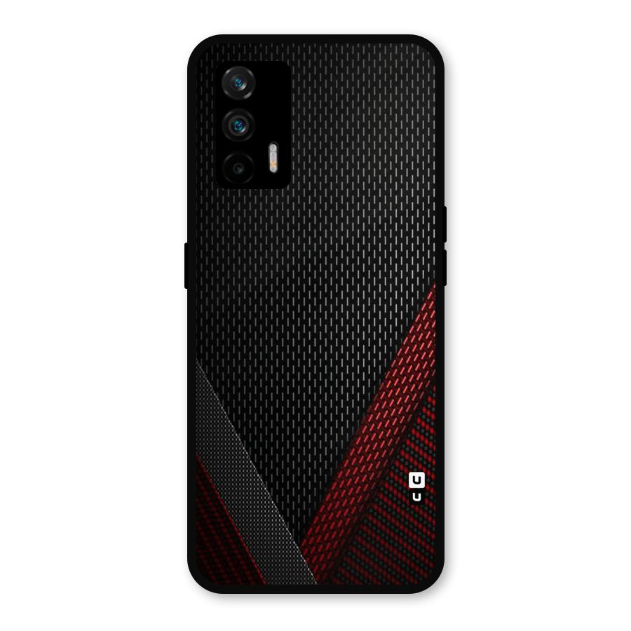 Classy Black Red Design Metal Back Case for Realme GT 5G