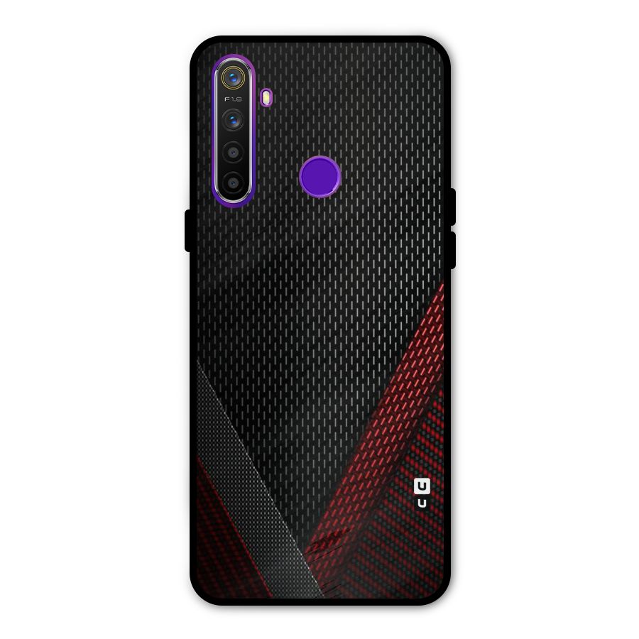 Classy Black Red Design Metal Back Case for Realme Narzo 10