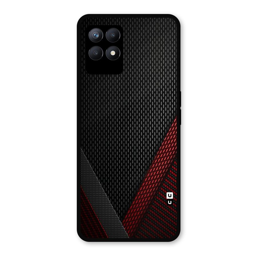 Classy Black Red Design Metal Back Case for Realme Narzo 50