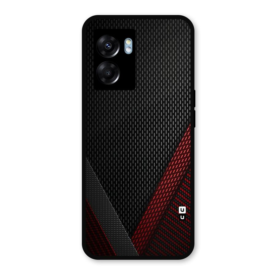 Classy Black Red Design Metal Back Case for Realme Narzo 50 5G