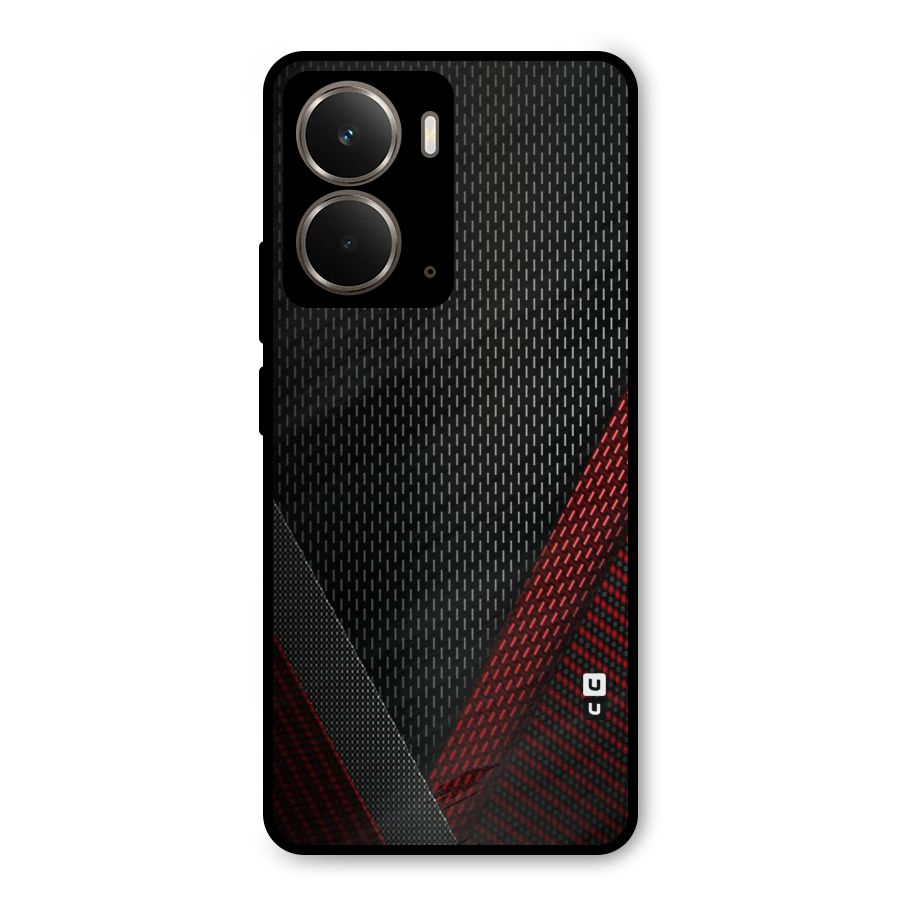 Classy Black Red Design Metal Back Case for Realme P3