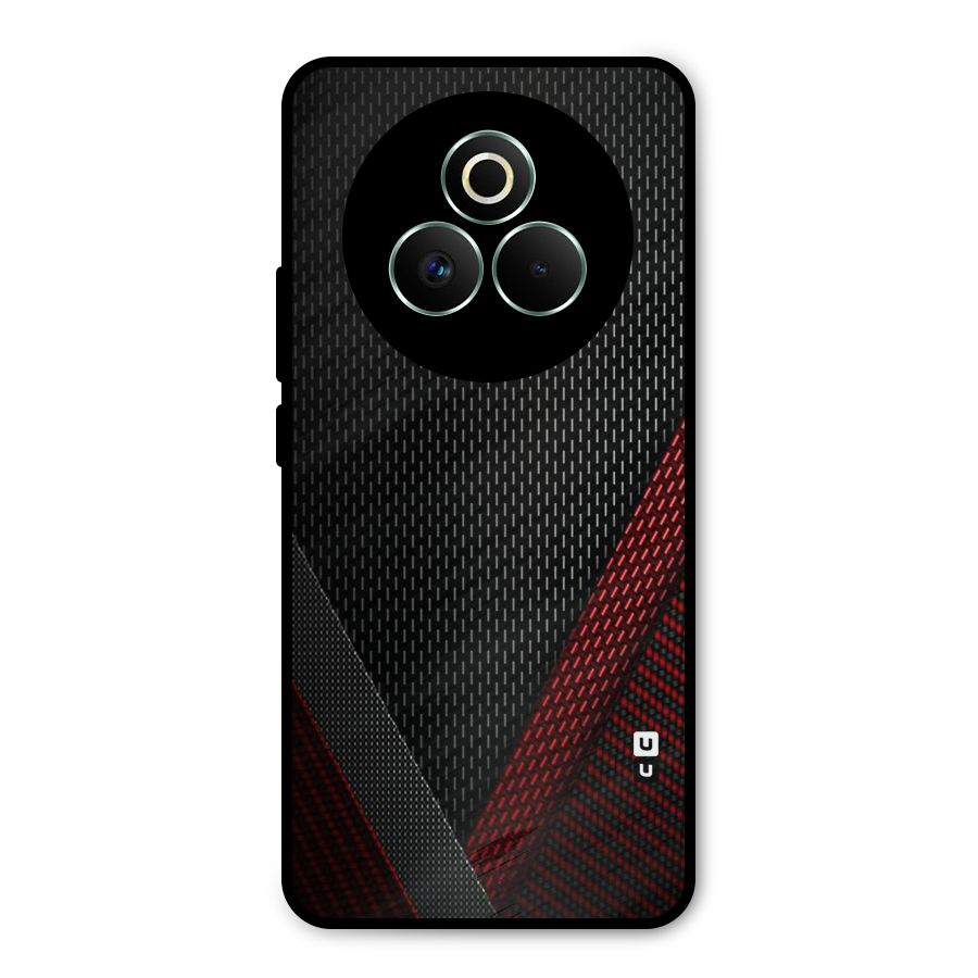 Classy Black Red Design Metal Back Case for Realme P3 Pro
