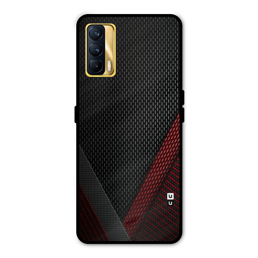 Classy Black Red Design Metal Back Case for Realme X7