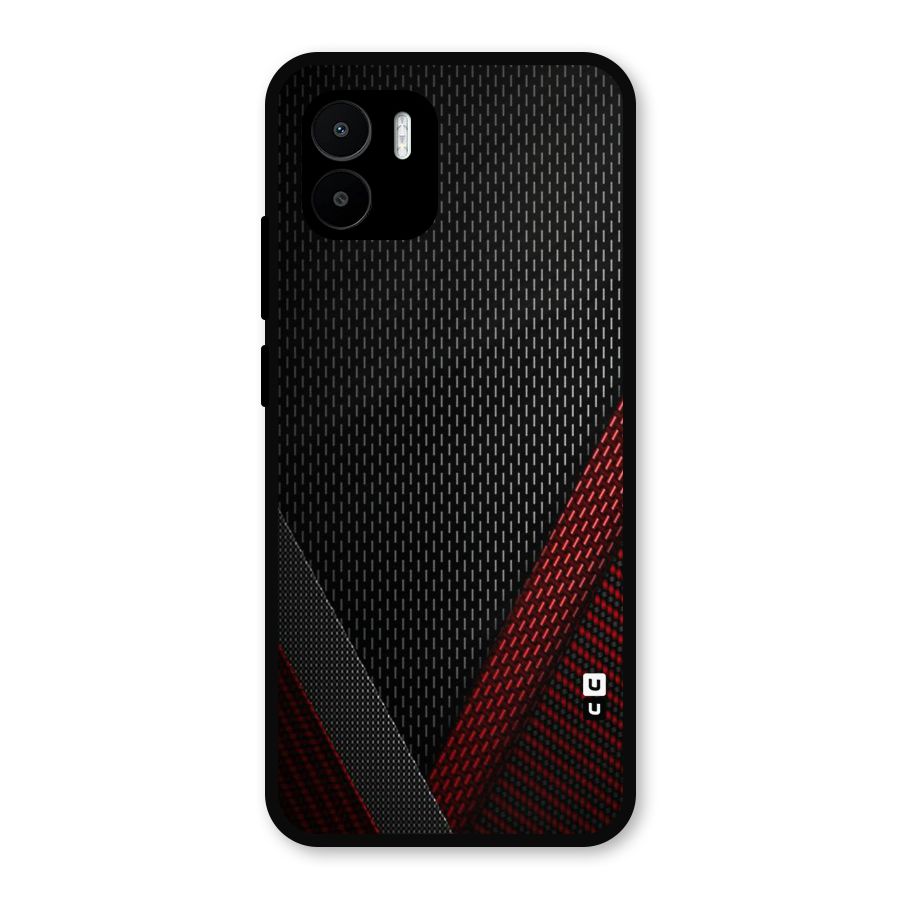 Classy Black Red Design Metal Back Case for Redmi A2