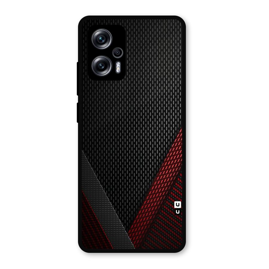 Classy Black Red Design Metal Back Case for Redmi K50i