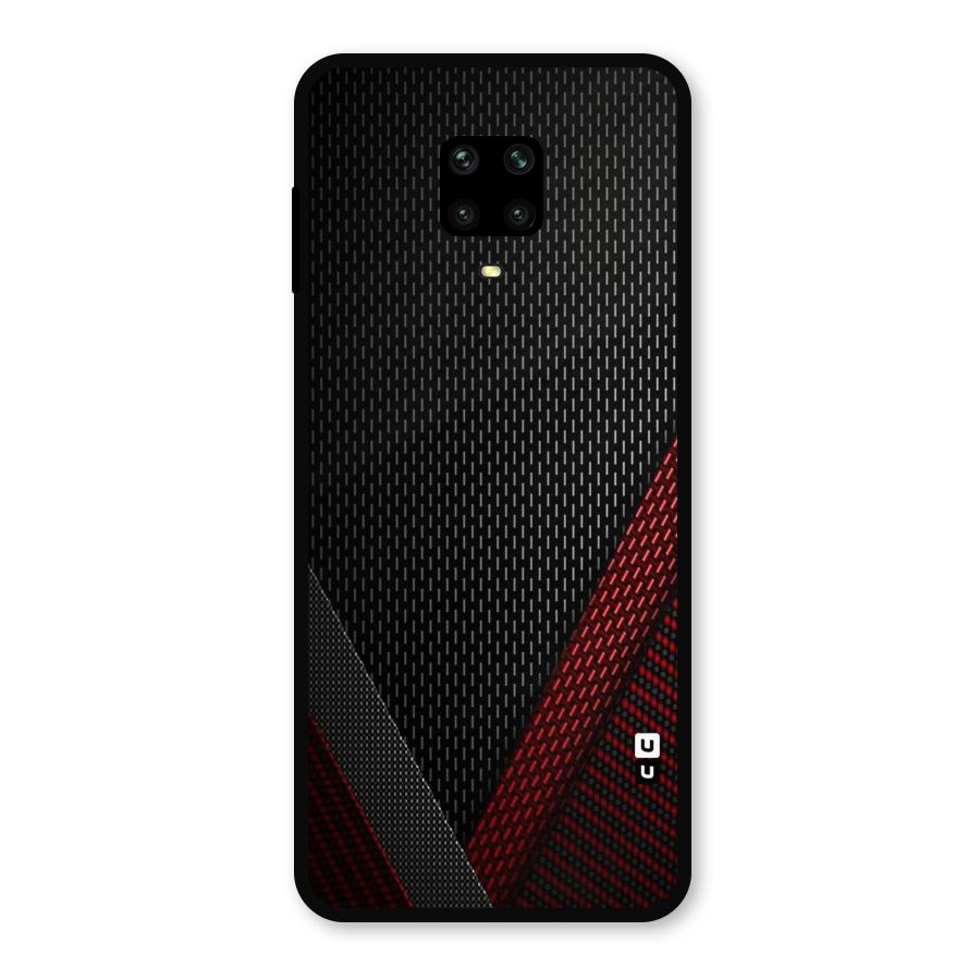 Classy Black Red Design Metal Back Case for Redmi Note 10 Lite