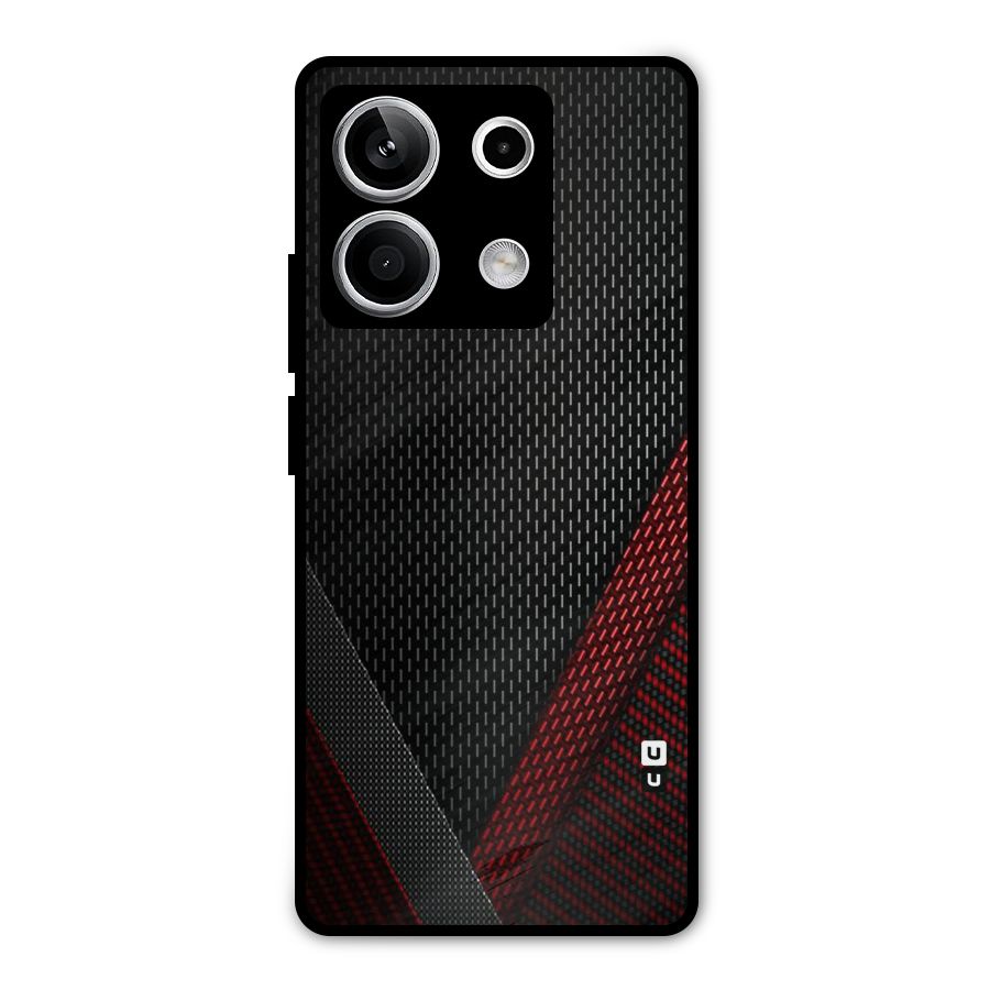 Classy Black Red Design Metal Back Case for Redmi Note 13 5G