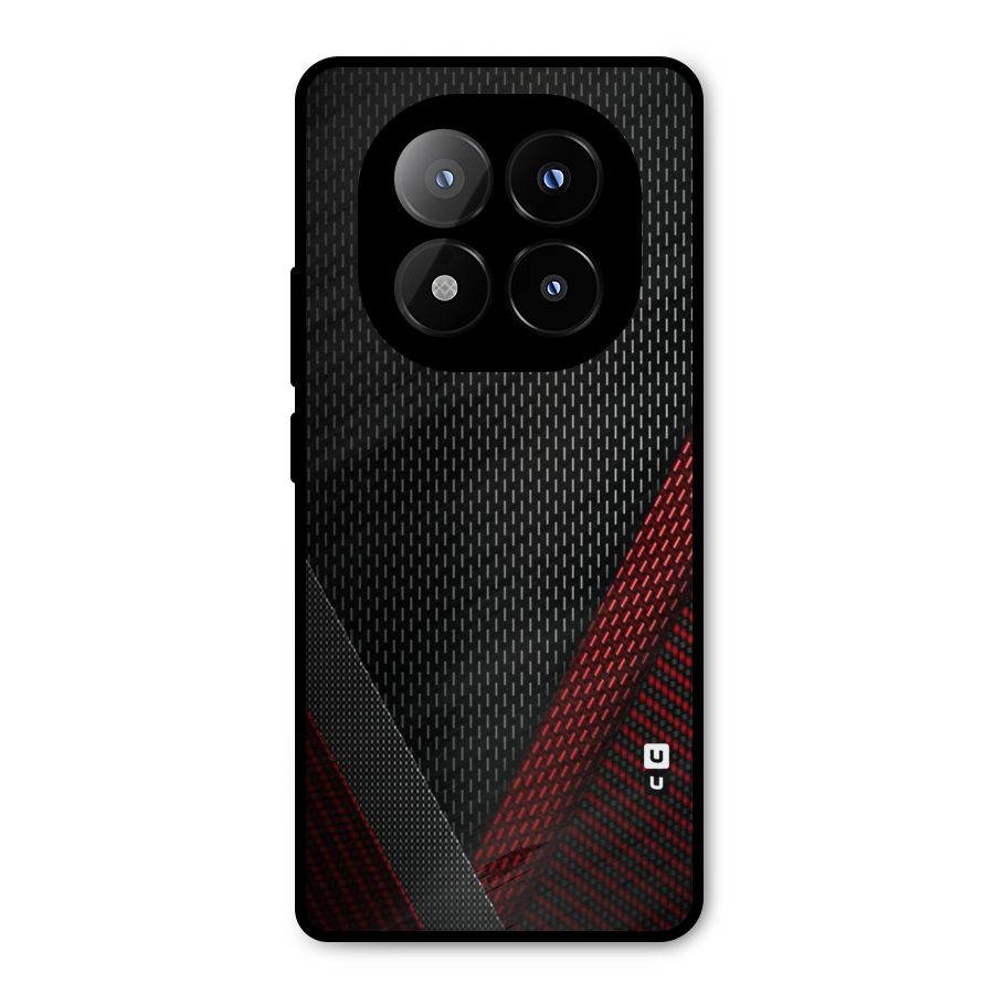 Classy Black Red Design Metal Back Case for Redmi Note 14 Pro Plus 5G