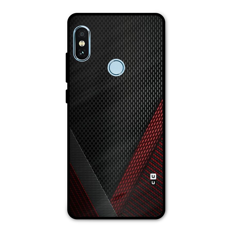 Classy Black Red Design Metal Back Case for Redmi Note 5 Pro