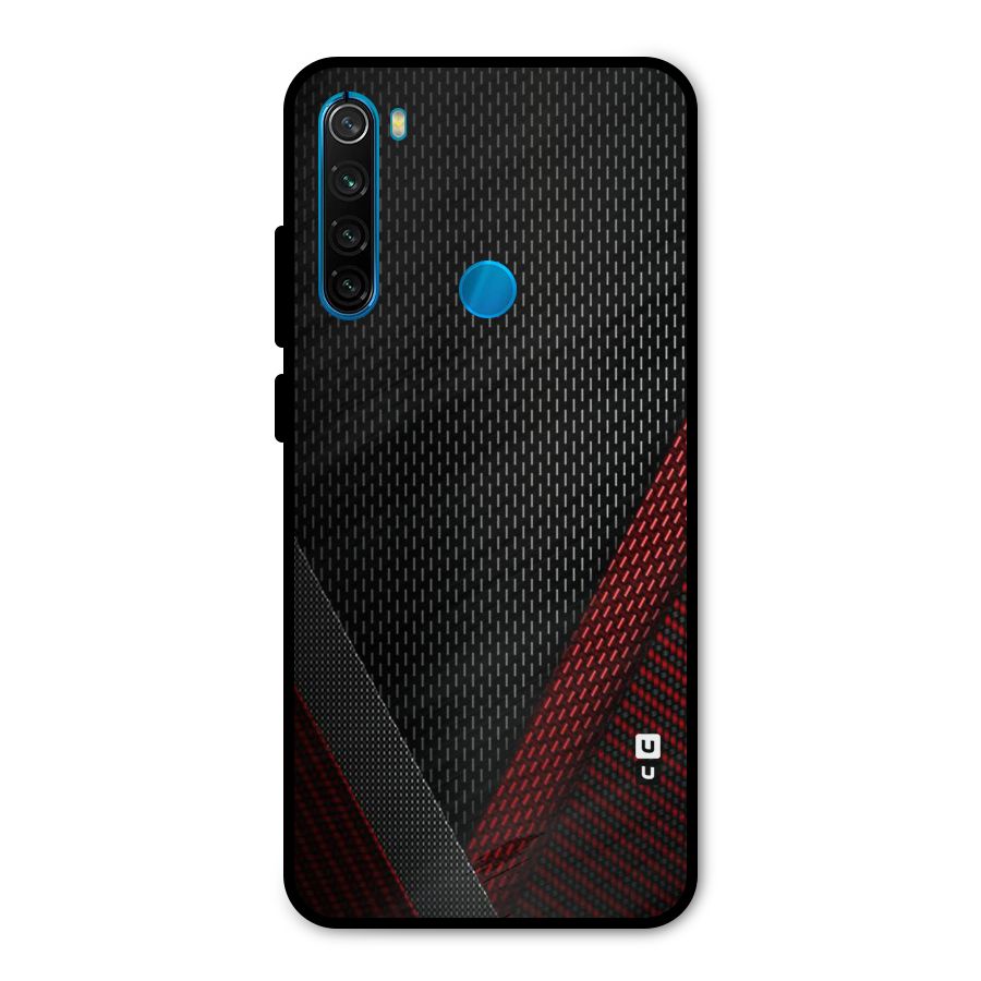 Classy Black Red Design Metal Back Case for Redmi Note 8