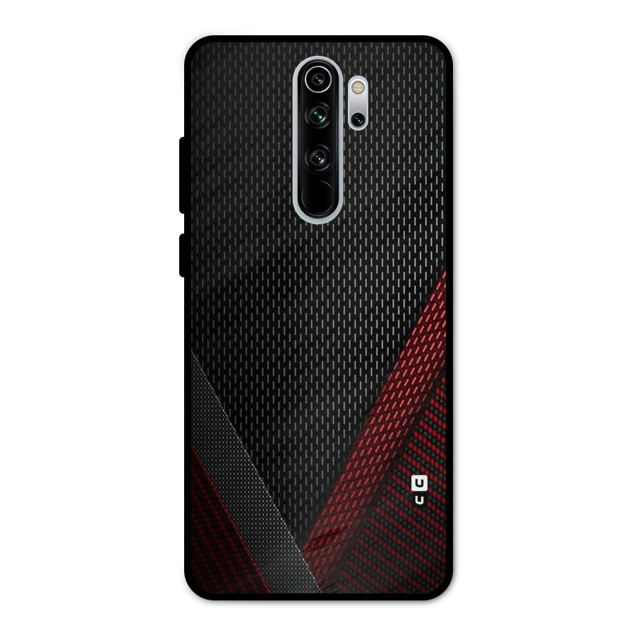 Classy Black Red Design Metal Back Case for Redmi Note 8 Pro