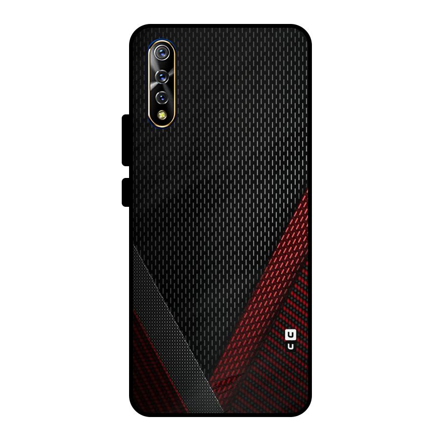 Classy Black Red Design Metal Back Case for Vivo S1
