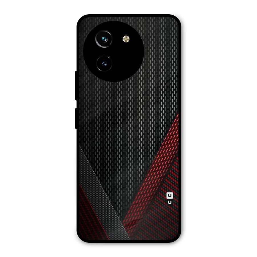 Classy Black Red Design Metal Back Case for Vivo T3x