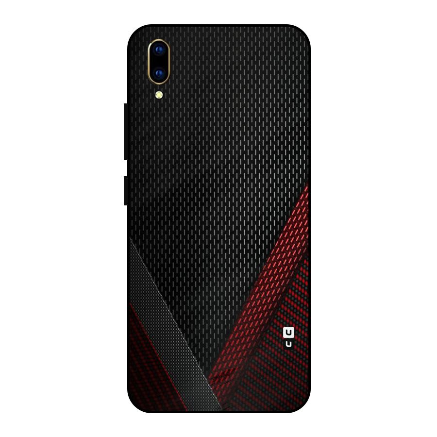 Classy Black Red Design Metal Back Case for Vivo V11 Pro