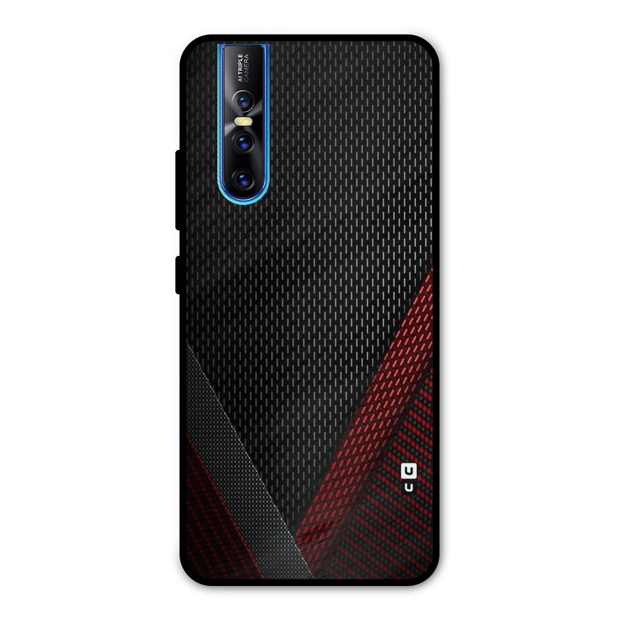 Classy Black Red Design Metal Back Case for Vivo V15 Pro