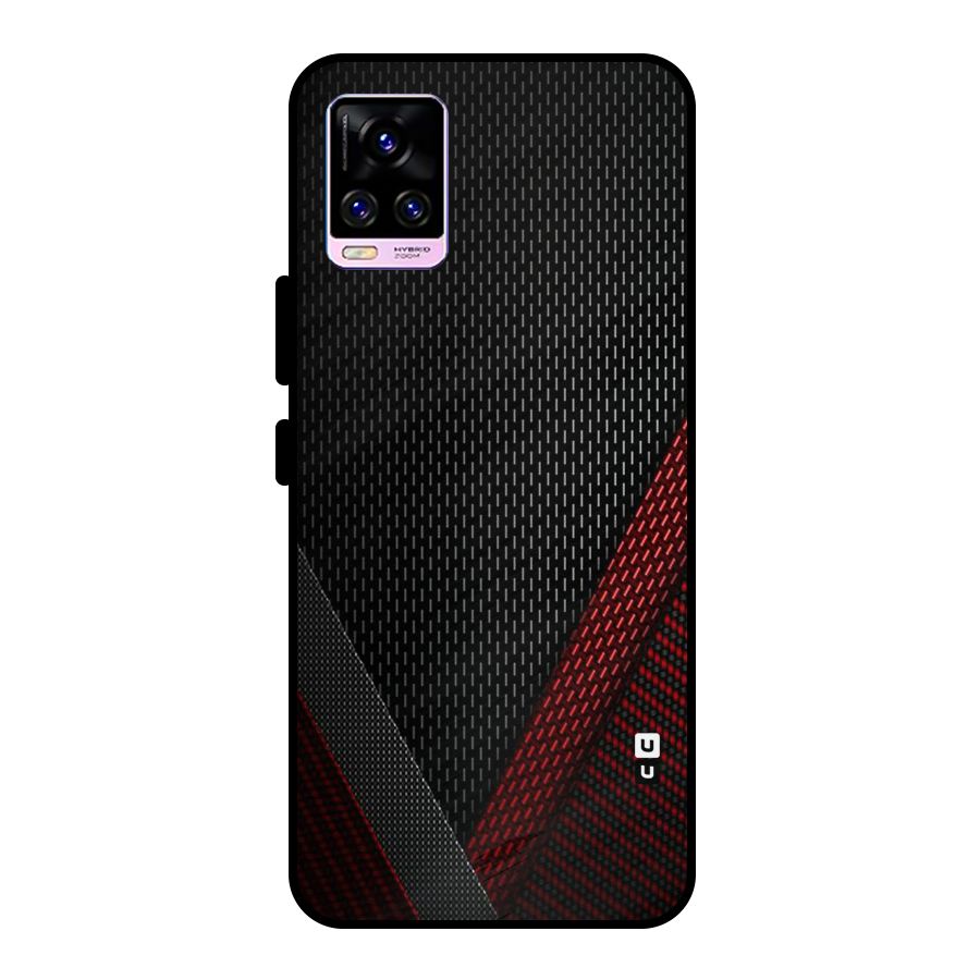 Classy Black Red Design Metal Back Case for Vivo V20 Pro